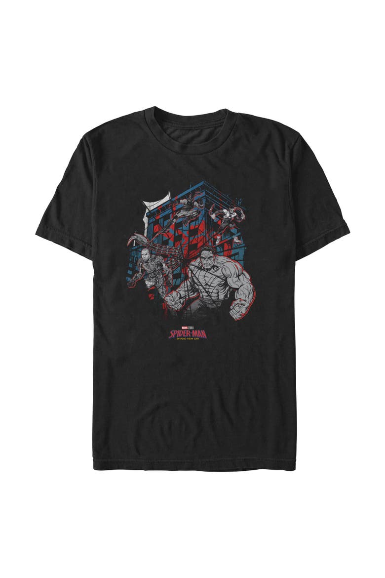 Men's Marvel Villains in Spidey Web T-Shirt, Main, color, Black