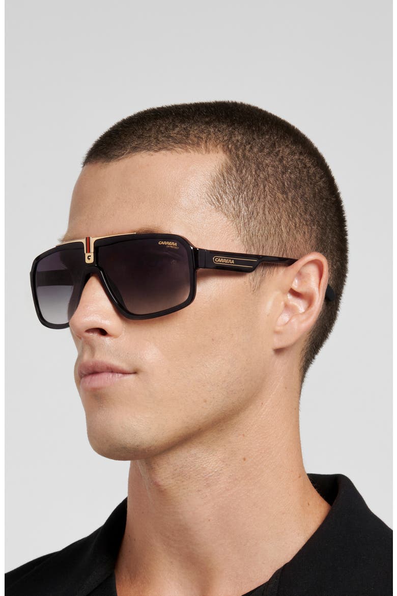 CA 1091/S 65mm Oversize Shield Sunglasses, Alternate, color, BLACK/ DARK GREY SF