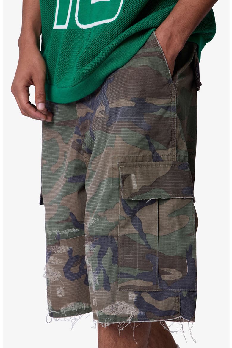 Baggy Distressed Cargo Shorts, Alternate, color, WASHED CAMO