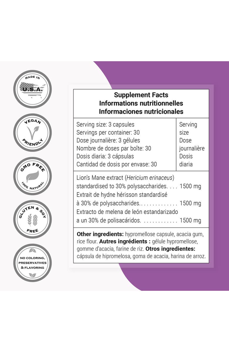 SuperSmart Lion
s Mane 1500mg per Day, Alternate, color, NO COLOR