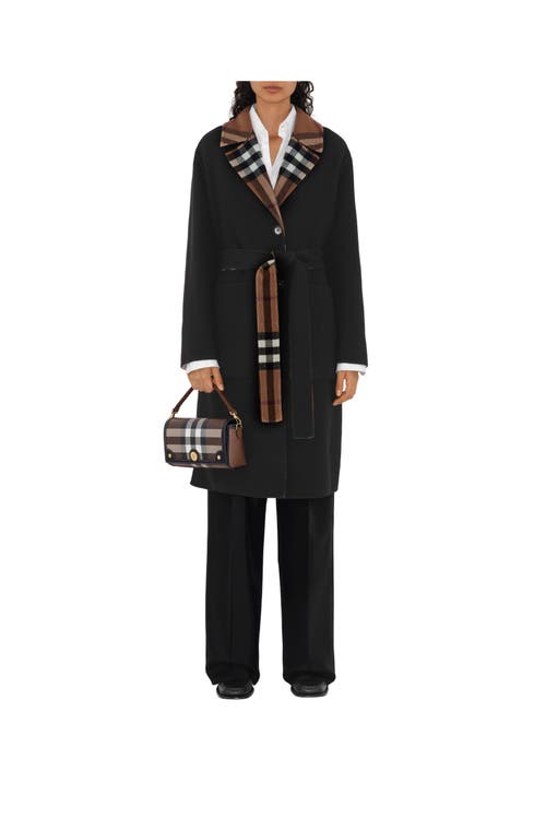 Burberry Womens Dark Birch Brown Note Check-print Woven Cross-body Bag In Brown