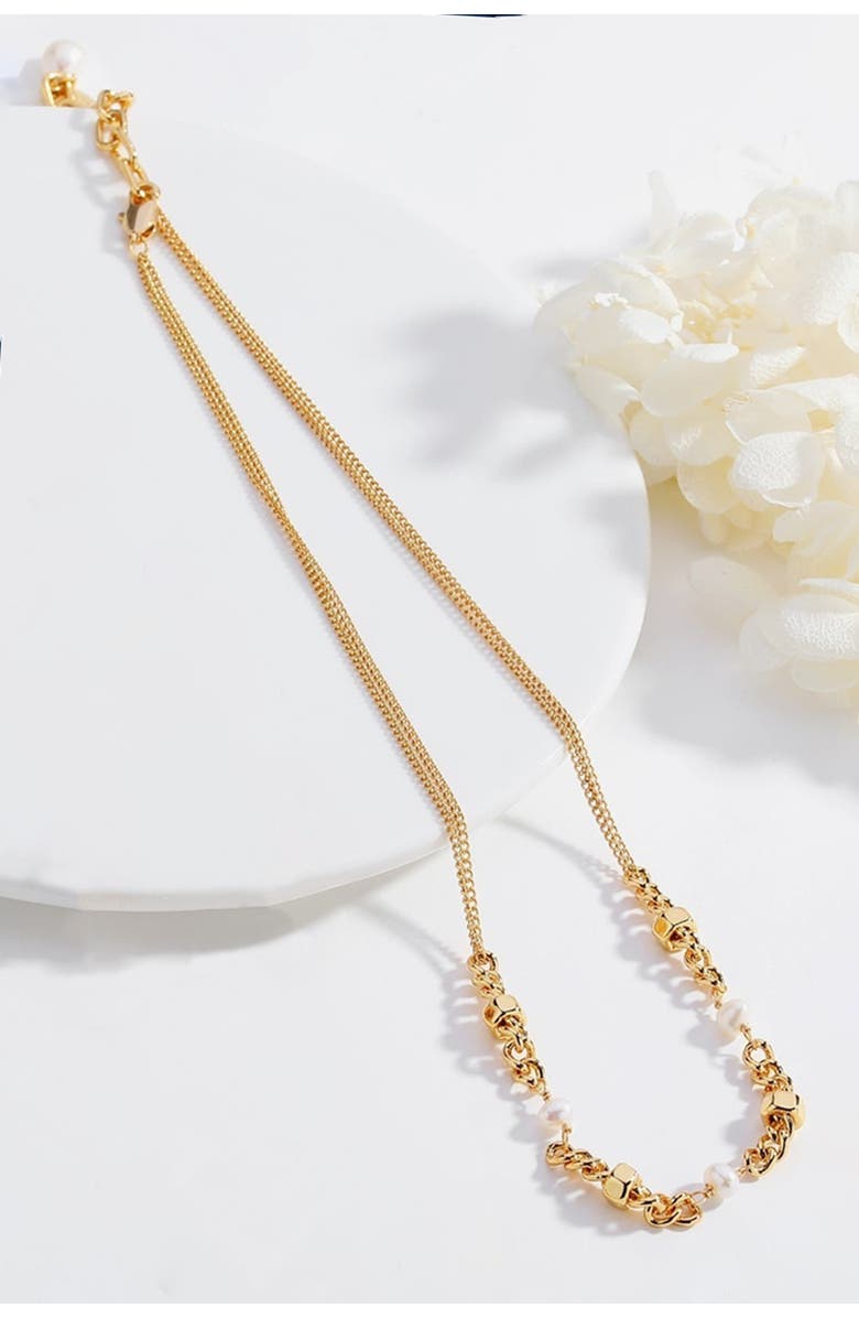 Classicharms Double Stranded Necklace With Freshwater Pearls, Alternate, color, Gold