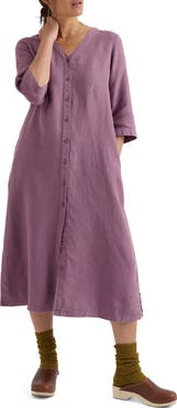 Seasalt Cornwall Word Posey Linen Button-Up Dress