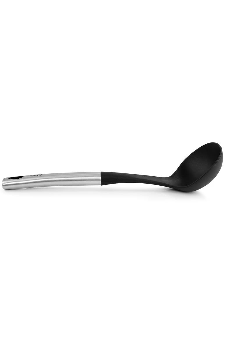 Baldwyn Nylon Ladle Kitchen Utensil with Stainless Steel Handle, Alternate, color, Black