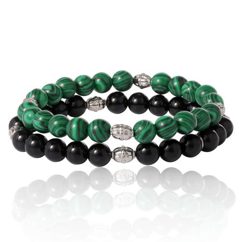Lucky Brand Two-piece Stone Beaded Stretch Bracelets In Multi