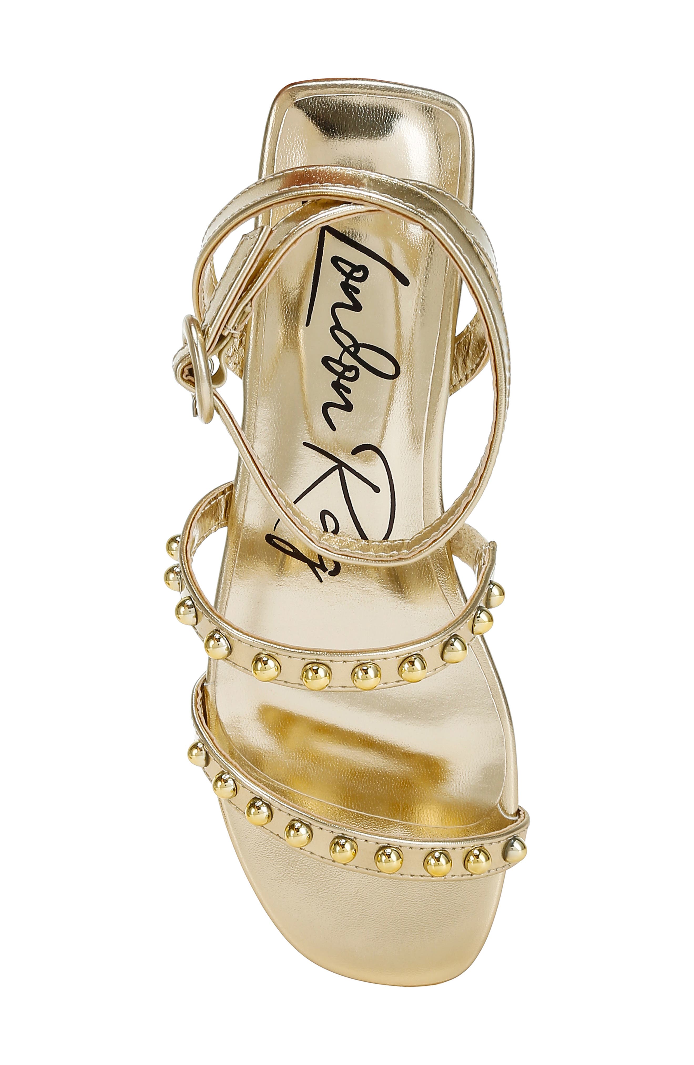 Flippity Studded Ankle Strap Sandal, Alternate, color, GOLD