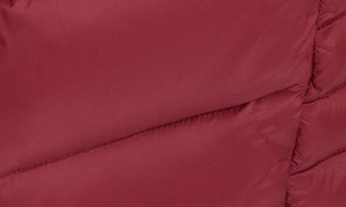 Dkny Cire Packable Hooded Longline Puffer Jacket In Burgundy