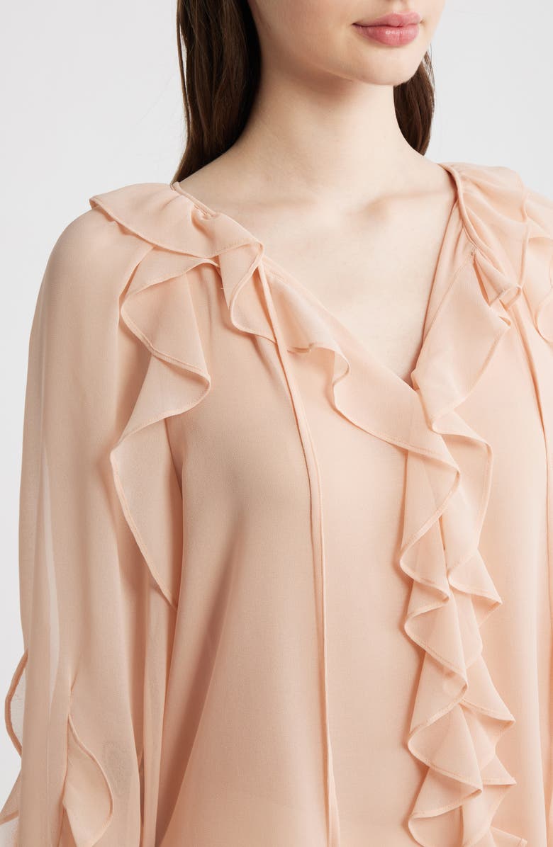KOBI HALPERIN Kaytya Ruffle Top, Alternate, color, Chai