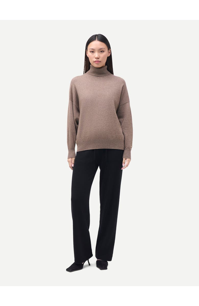 Gobi Cashmere Women T-Neck Cashmere Sweater, Alternate, color, Taupe
