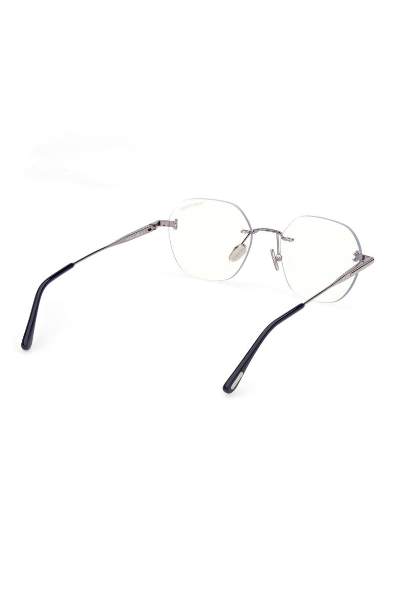 52mm Geometric Optical Glasses, Alternate, color, LIGHT RUTHENIUM / NAVY BLUE