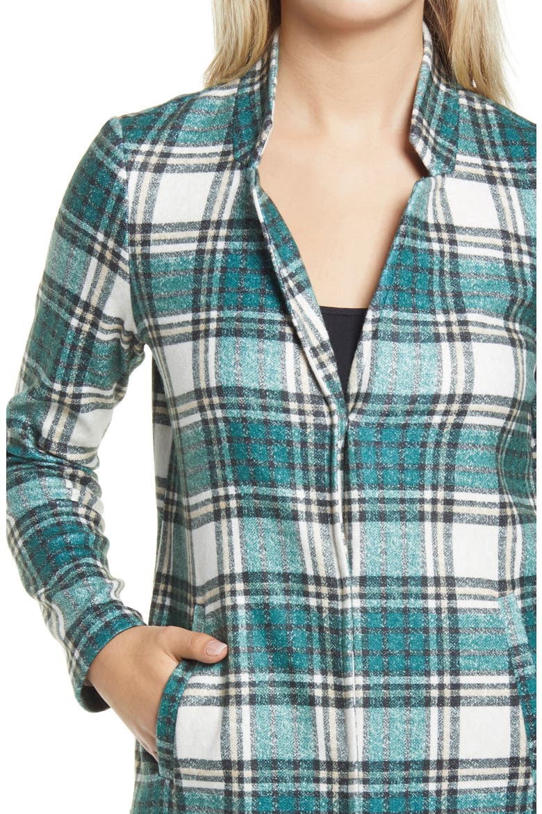 Katrine Buffalo Plaid Brushed Jacket, Alternate, color, SEA MOSS CHECKS