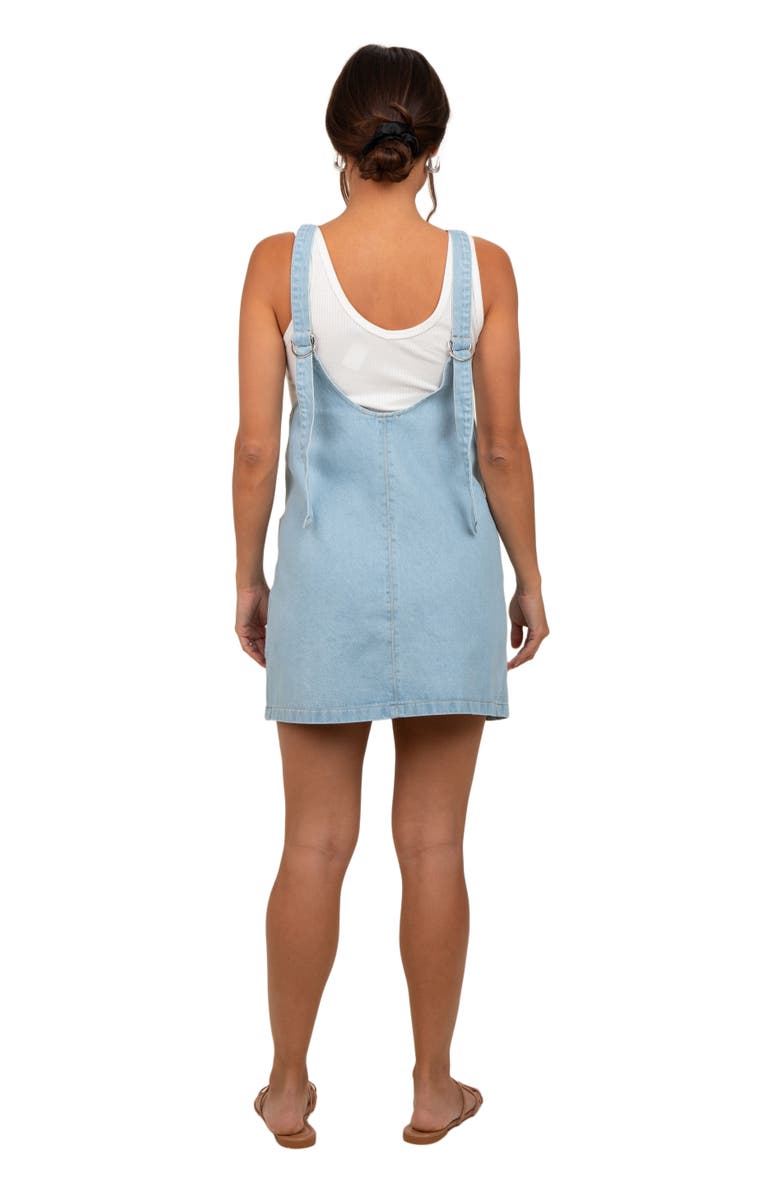 PinkBlush Denim Side Pocket Overall Dress, Alternate, color, Blue