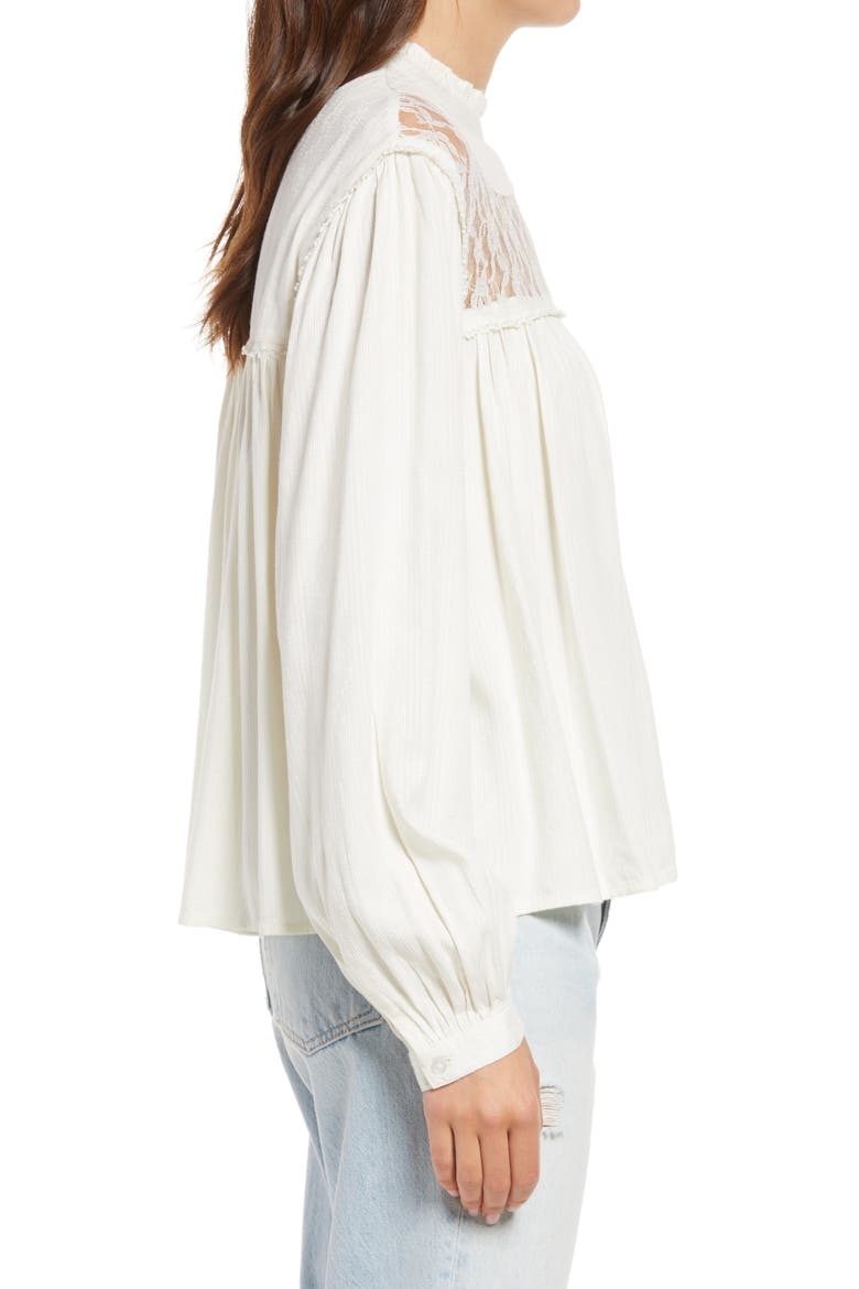 Lace Inset Top, Alternate, color, IVORY