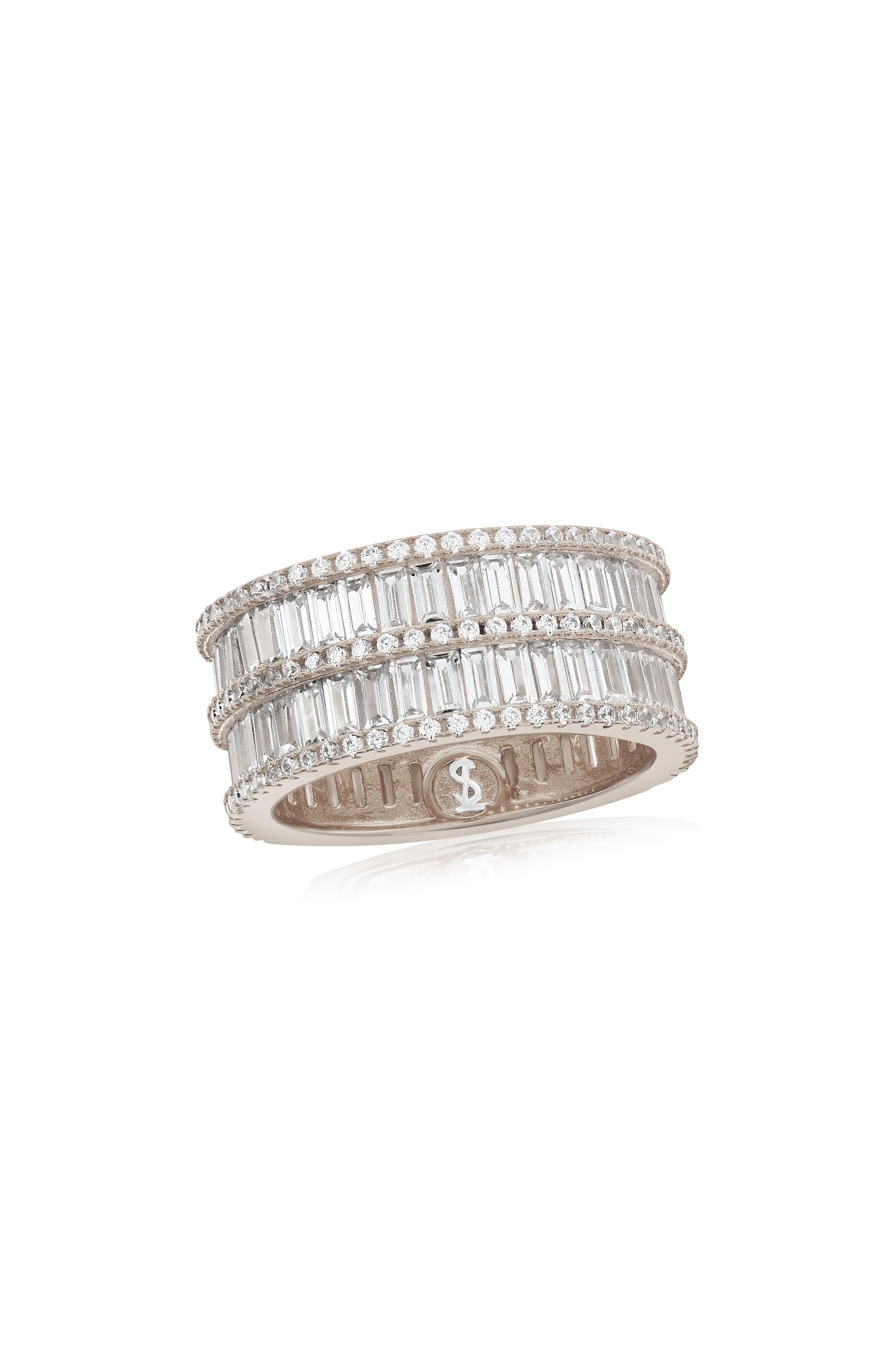 SUZY LEVIAN Cubic Zirconia Wide Eternity Band Ring