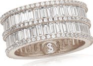 SUZY LEVIAN Cubic Zirconia Wide Eternity Band Ring