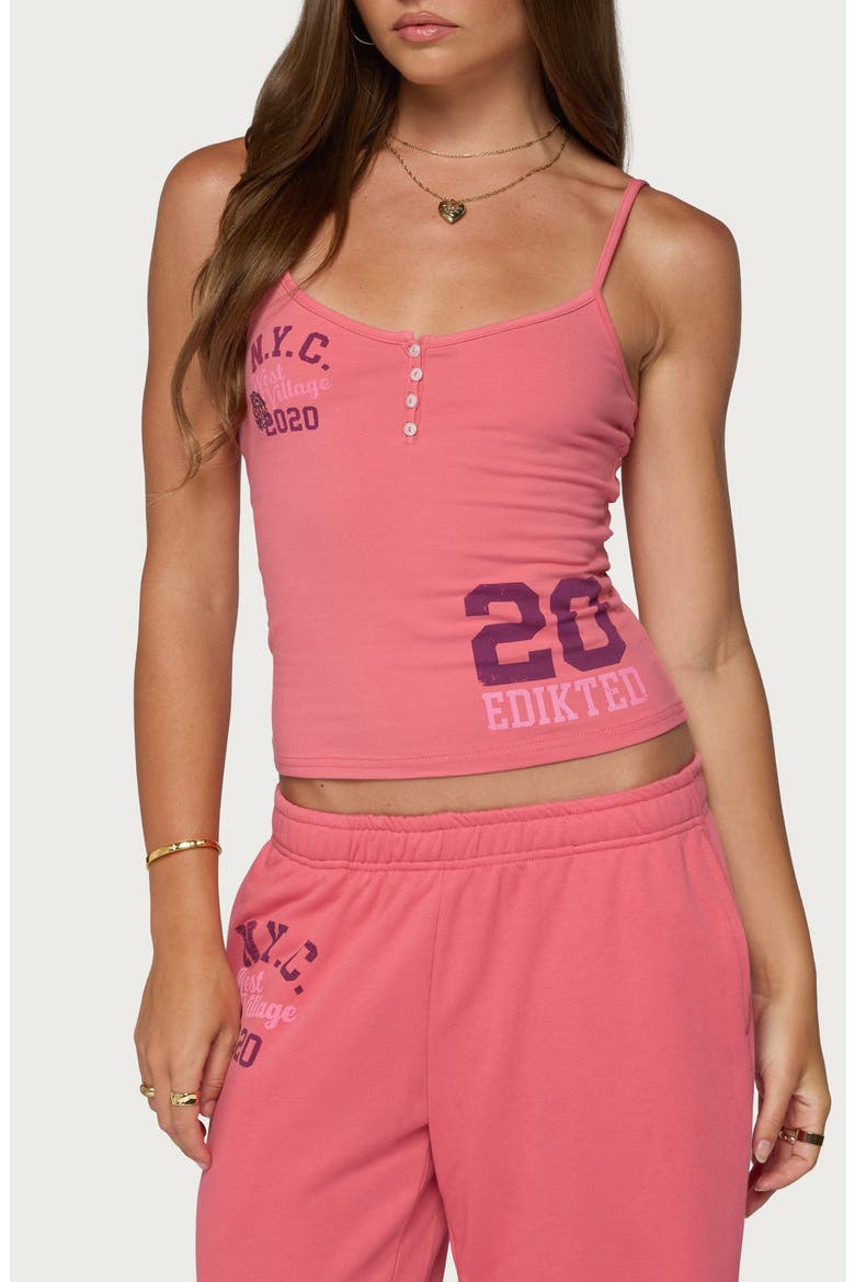 2020 Henley Tank Top, Main, color, PINK