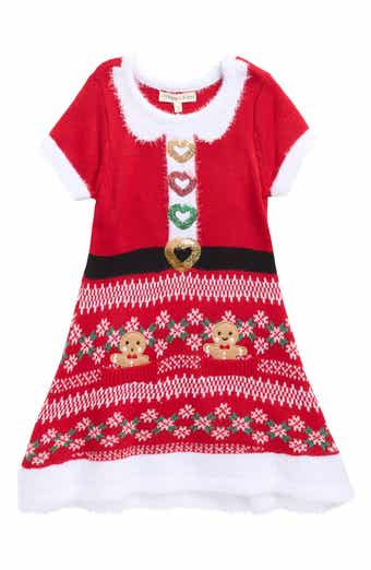 RUDOLPH THE RED-NOSED REINDEER Kids' Gingerbread Christmas Sweater Dress