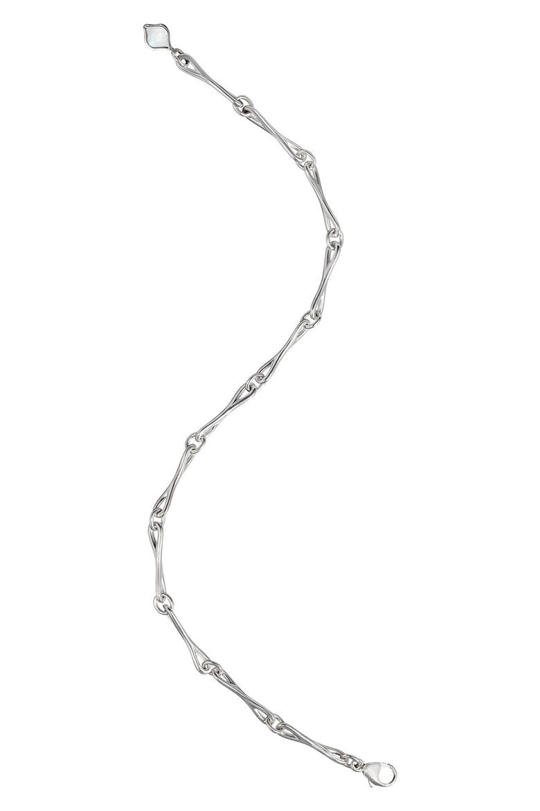 Small WaterDrop Link Bracelet, Main, color, STERLING SILVER