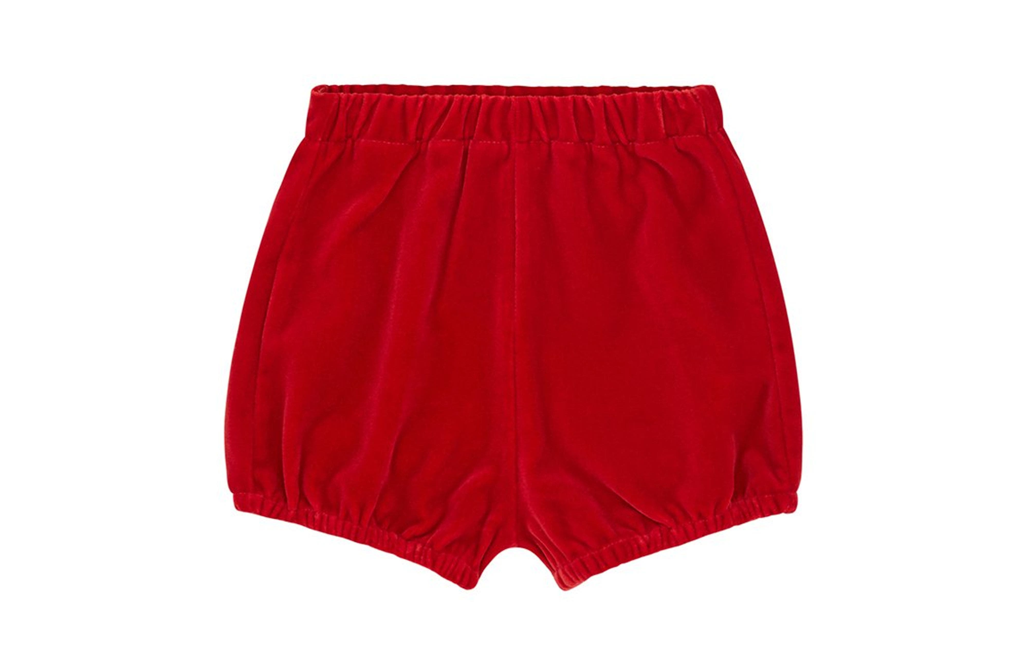 Vild House of Little Organic Cotton Velvet Bloomers in Red 