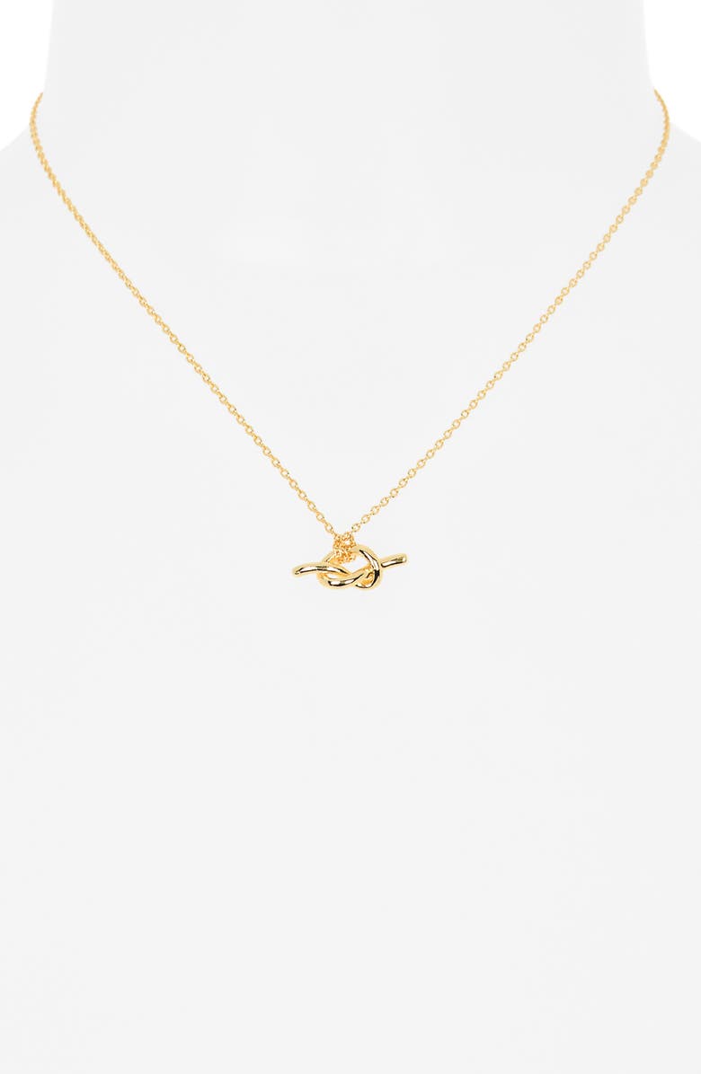 NORDSTROM RACK Demi Fine Knot Pendant Necklace, Alternate, color, Gold