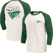 Darius Rucker Collection by Fanatics Men's Darius Rucker Collection by Fanatics Kelly Green/White New York Jets Raglan 3/4 Sleeve T-Shirt