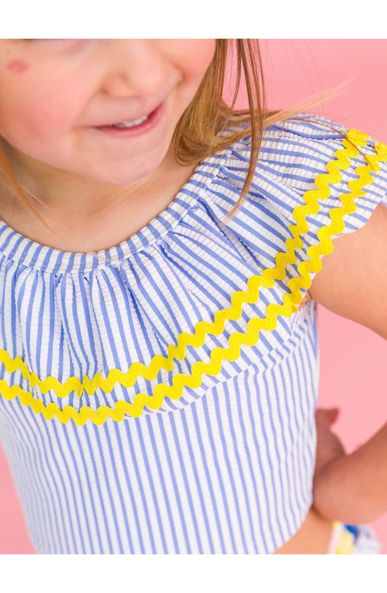 RuffleButts UPF50 Ric Rac Ruffle Tankini, Alternate, color, Lemon Capri