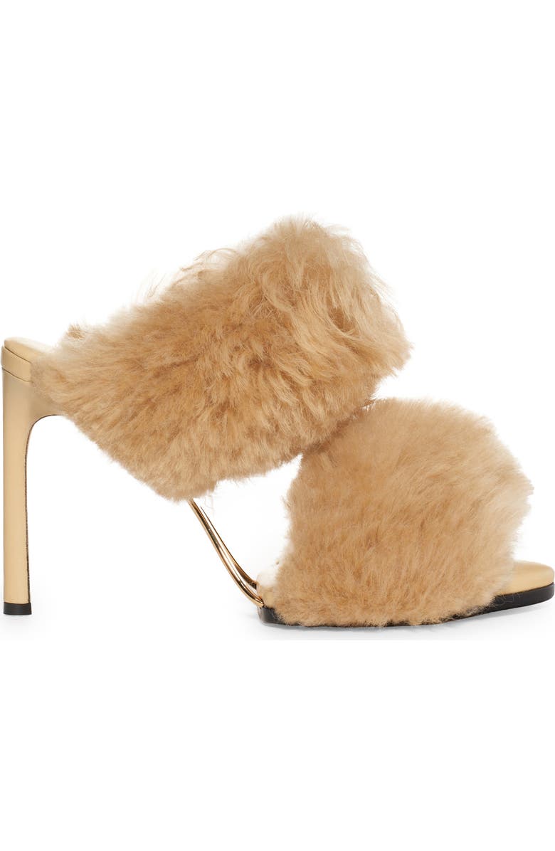 Bottega Veneta Double Strap Genuine Shearling Sandal, Alternate, color,