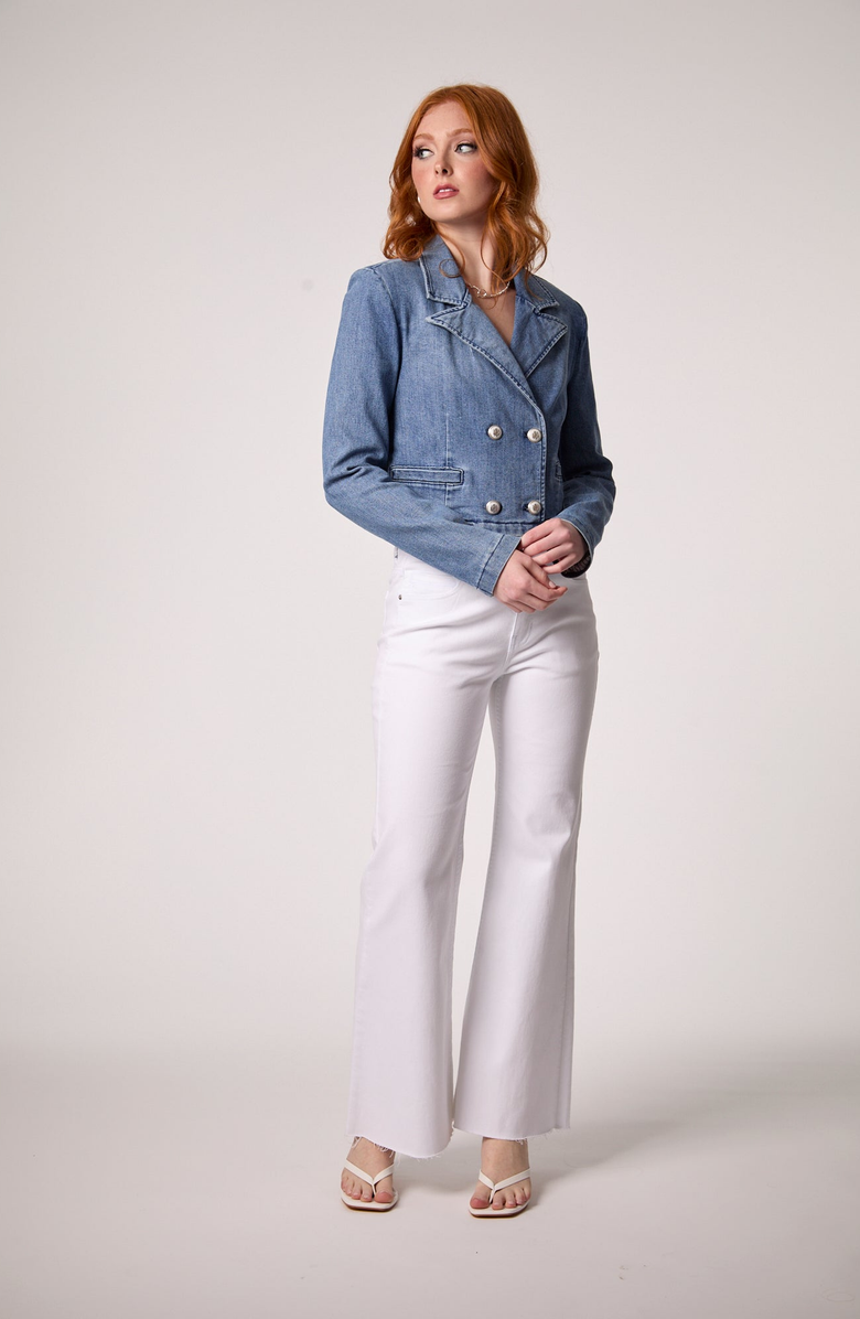BLUE REVIVAL Olivia Cropped Recycled Blazer, Alternate, color, Medium Tel Aviv