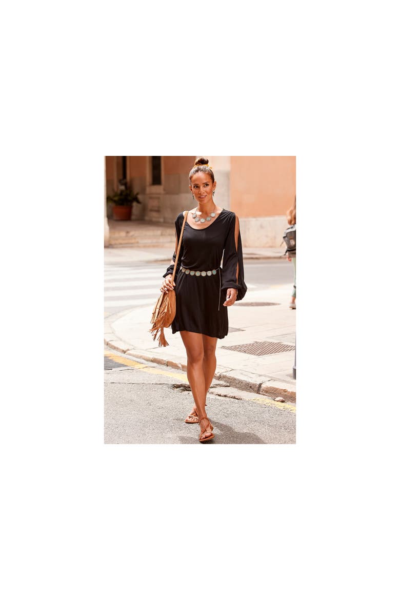 Cold Shoulder Dress, Alternate, color, Black