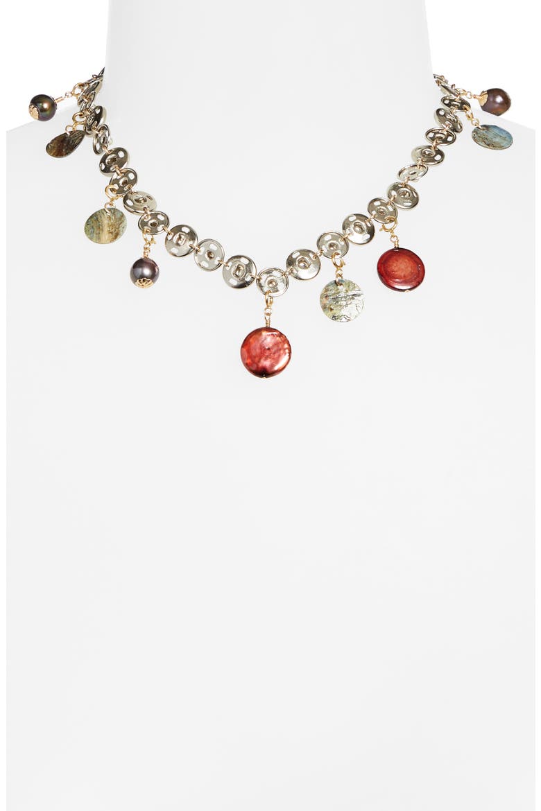 Button You Up Charm Necklace, Alternate, color, MIXED BERRY