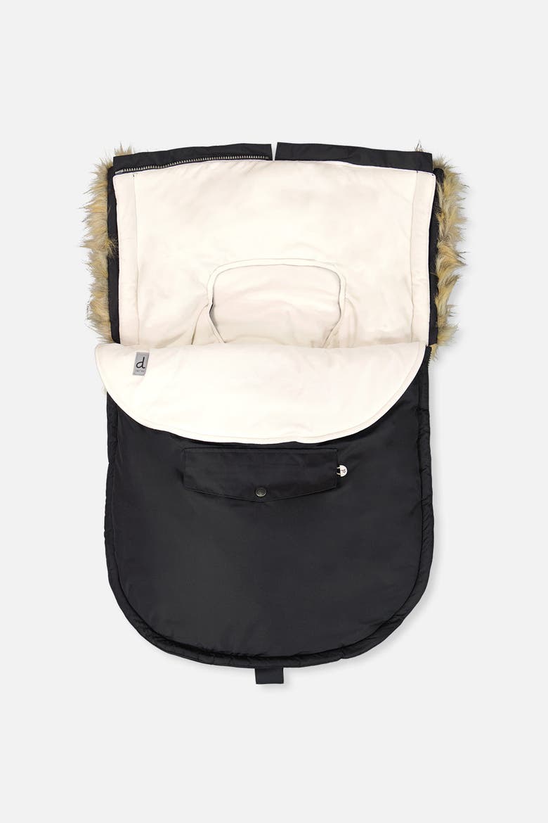 Bunting Bag Detachable Back Hooded Car Seat and Stroller, Alternate, color, Noir