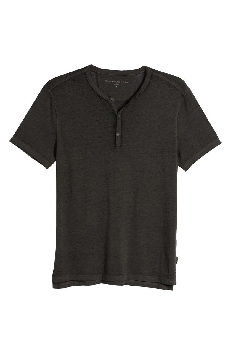 John Varvatos Regular Fit Henley T-Shirt, Alternate, color, Charcoal