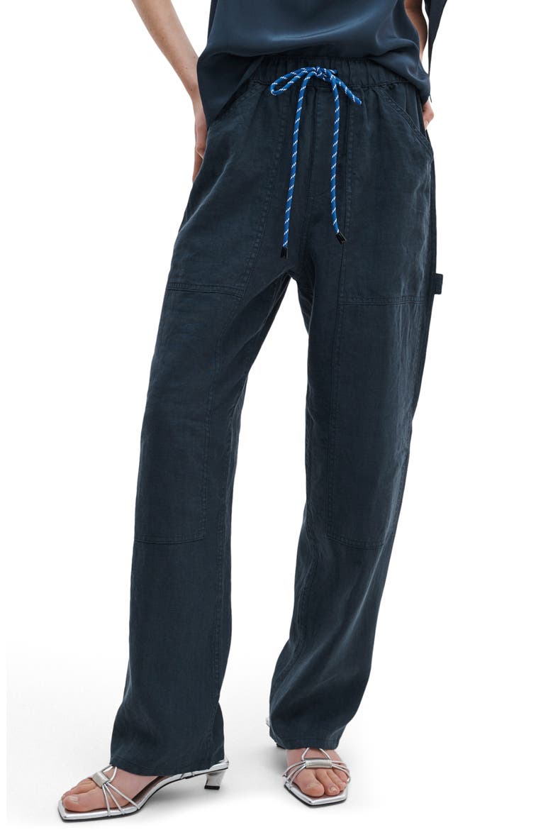 Atlas Linen Drawstring Carpenter Pants, Main, color, SAL
