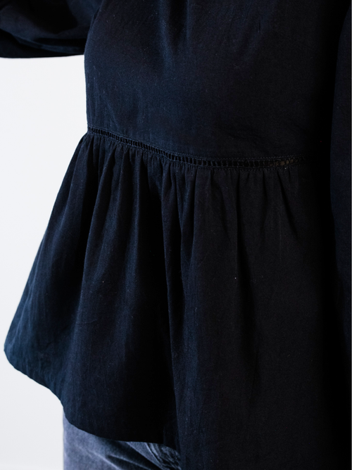 Able Lauren Babydoll Top In Black