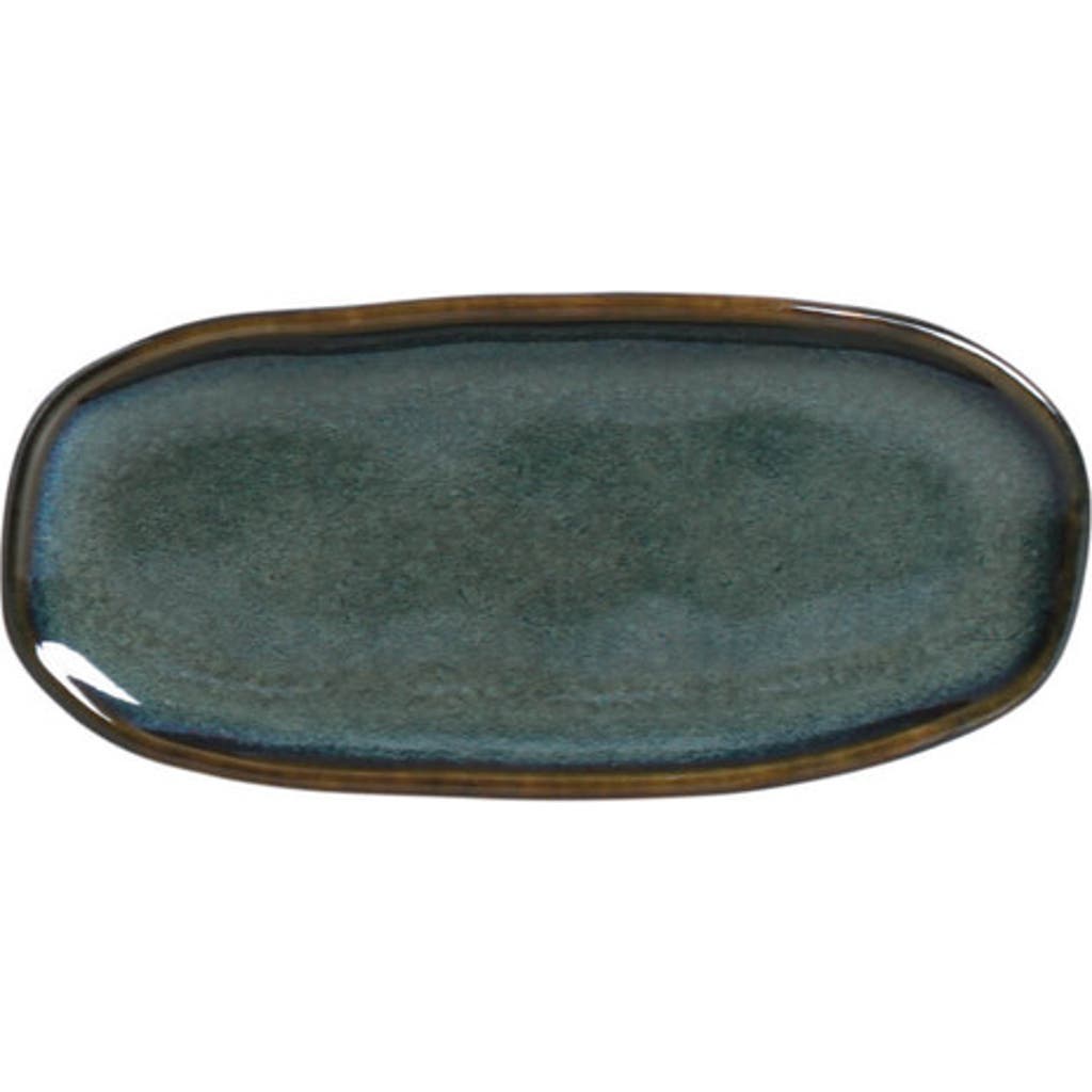 Porto Brasil Shallow Organic Oval Platter Mini Set Of 4 In Blue