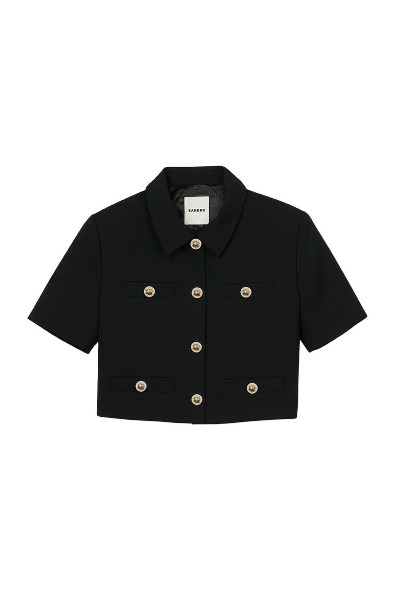Short-sleeved jacket, Alternate, color, Black
