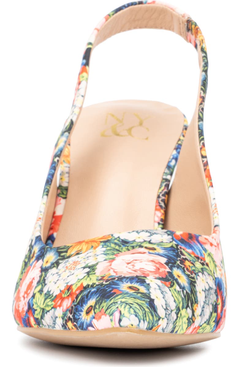 NEW YORK AND COMPANY Steph Snake Embossed Pointed Toe Slingback Pump, Alternate, color, Floral