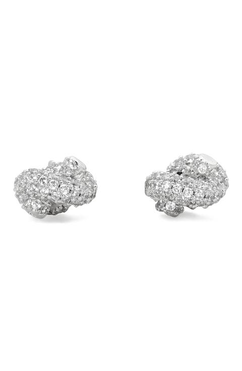 Pavé Knot Stud Earrings