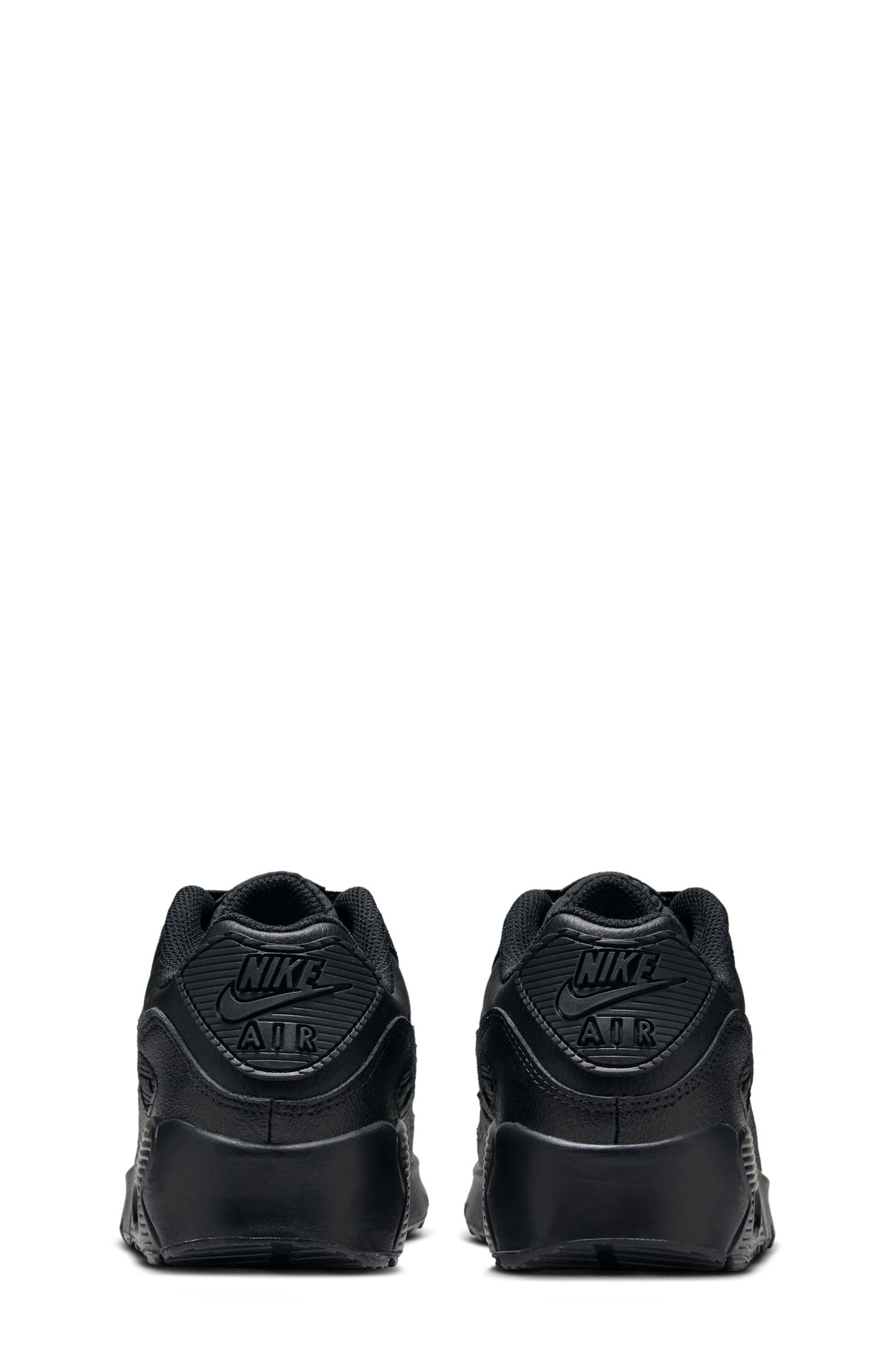Kids' Air Max 90 Sneaker, Alternate, color, BLACK/ BLACK/ BLACK/ WHITE