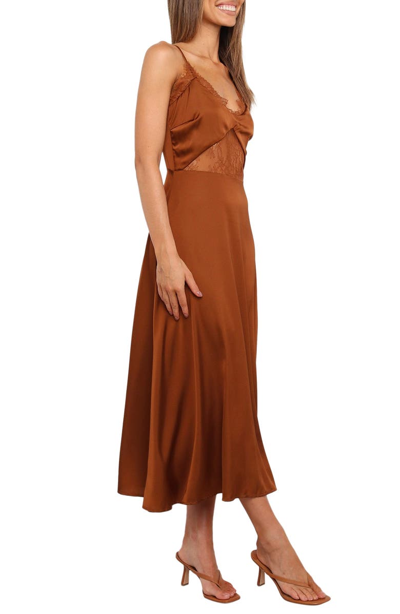 Petal & Pup Ariel Lace Trim Slipdress, Alternate, color, Rust