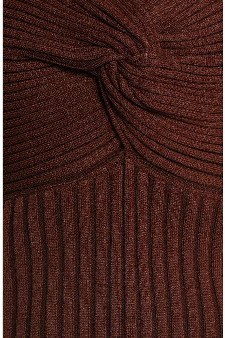 Demi Twist Rib Sweater, Alternate, color, BROWN