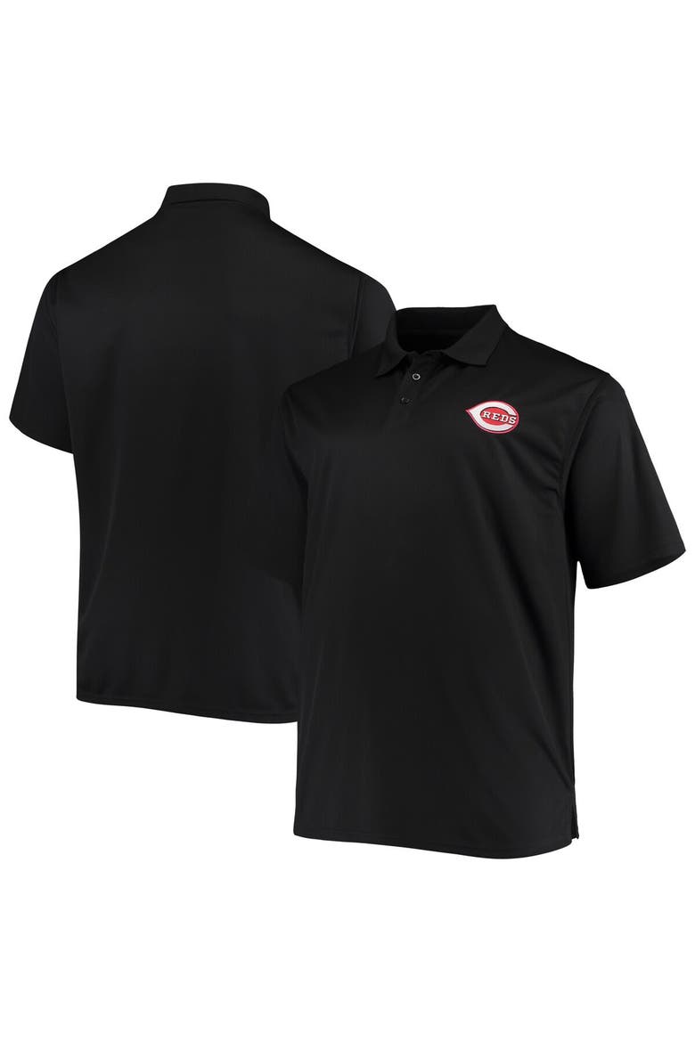 Men's Fanatics Branded Black Cincinnati Reds Big & Tall Solid Birdseye Polo, Main, color, Black