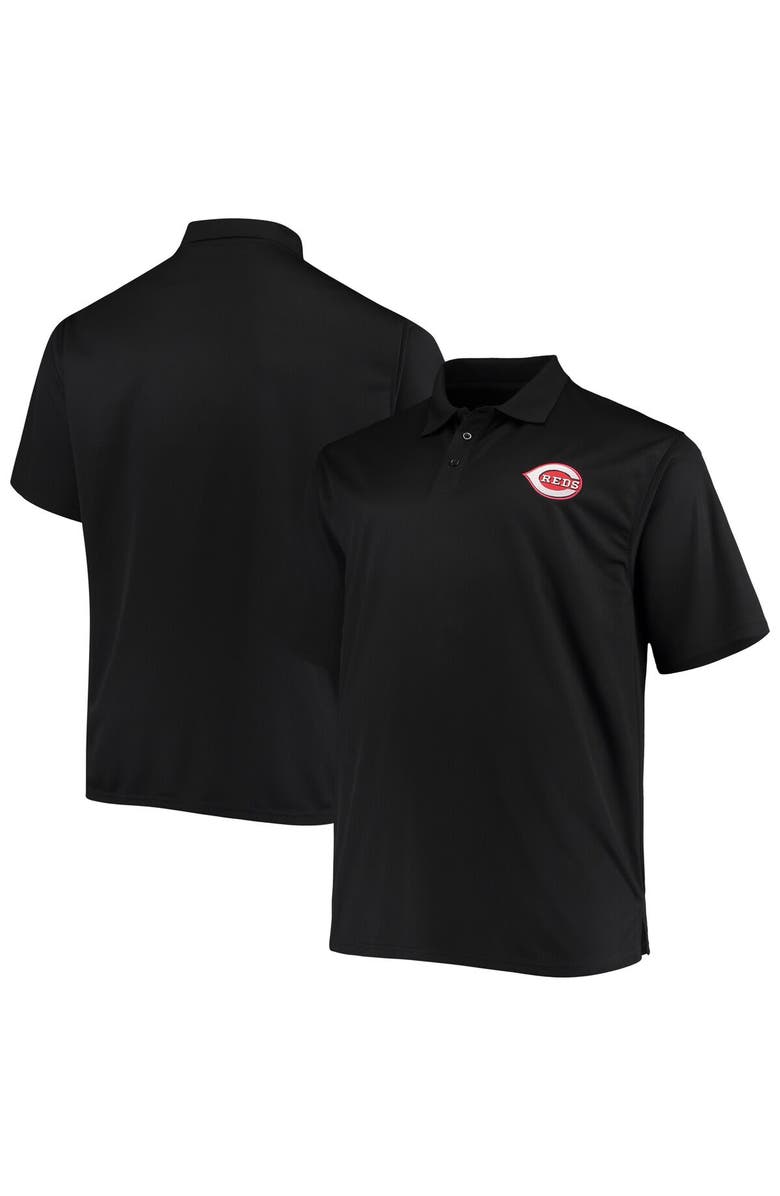 FANATICS Men's Fanatics Branded Black Cincinnati Reds Big & Tall Solid Birdseye Polo, Main, color, 