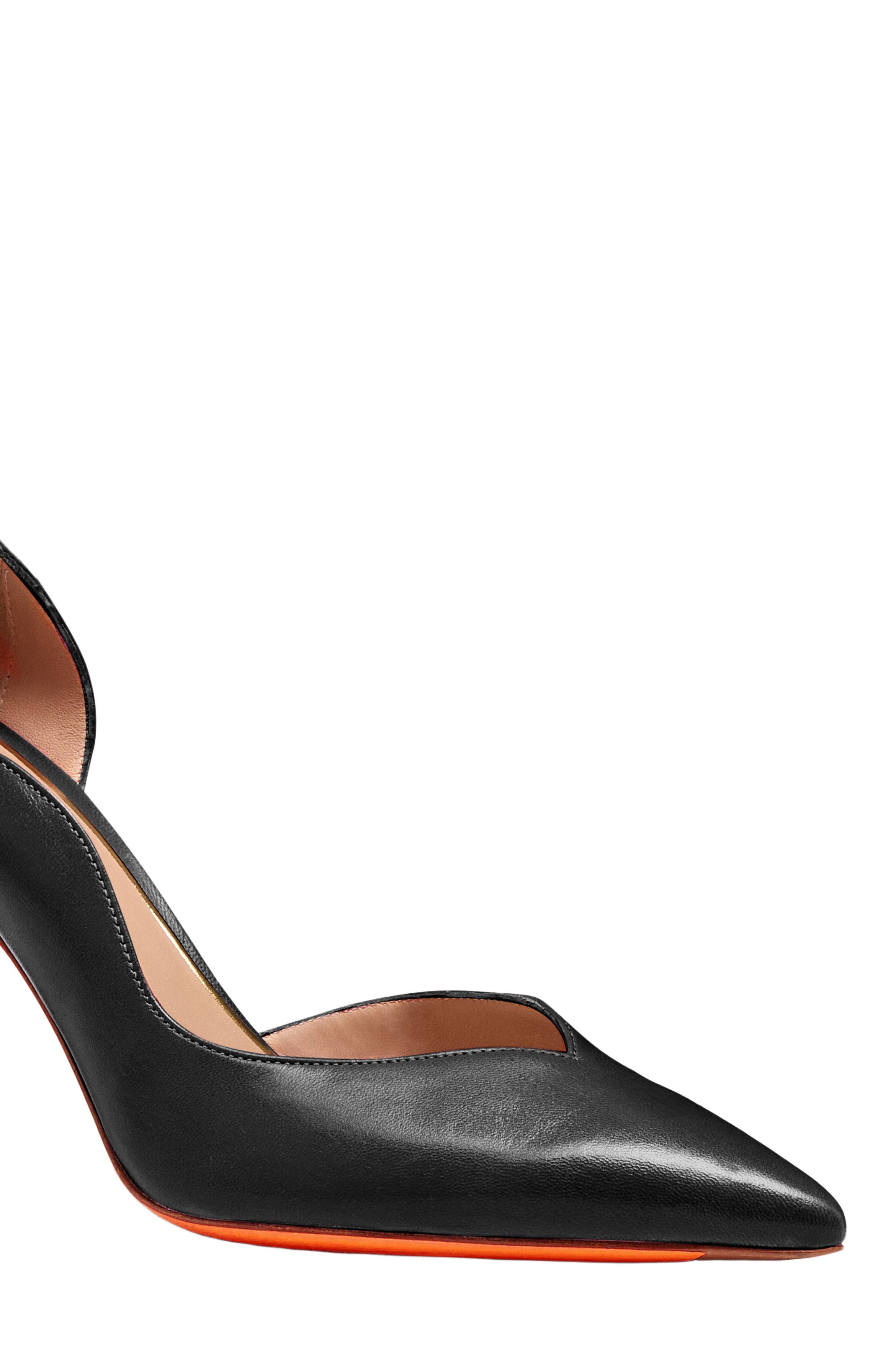 Santoni Women's  leather high-heel pump, Alternate, color, Black