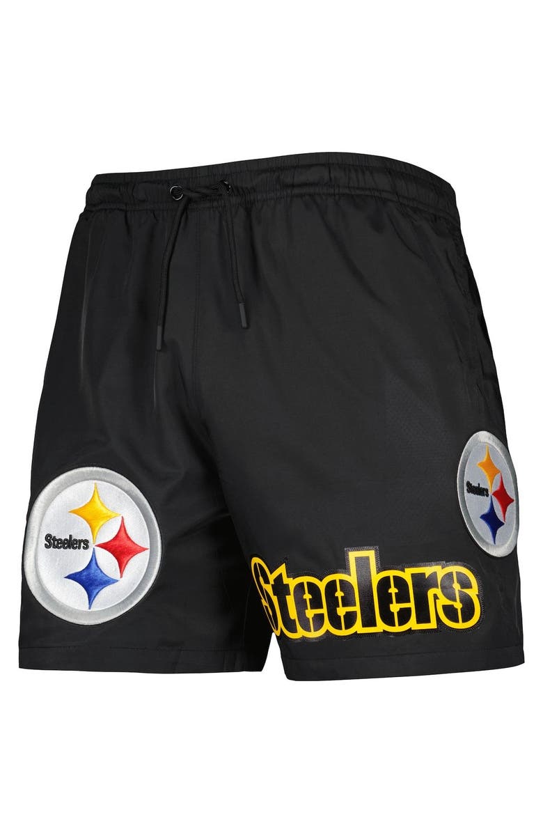 PRO STANDARD Men's Pro Standard Black Pittsburgh Steelers Woven Shorts, Alternate, color, 