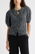 Nordstrom Puff Sleeve Textured Cardigan