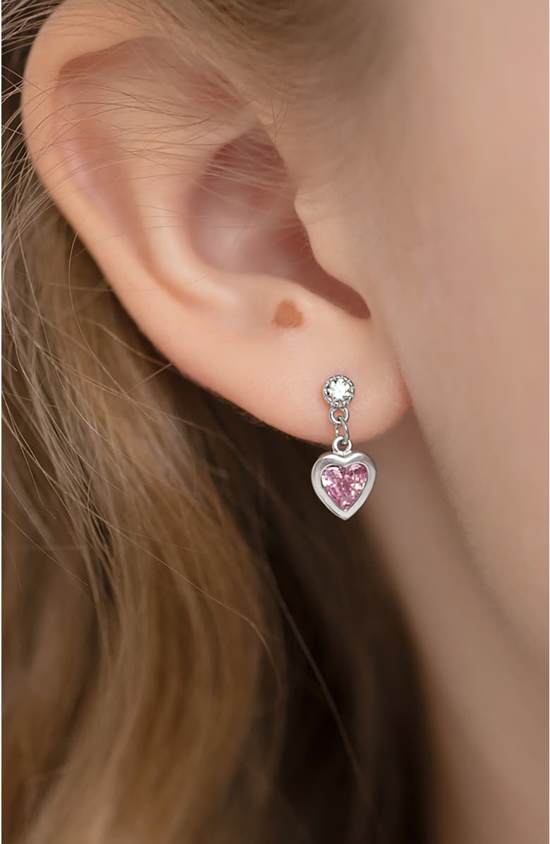 In Season Jewelry My First Dangle Hearts Girl Earrings, Alternate, color, Pink