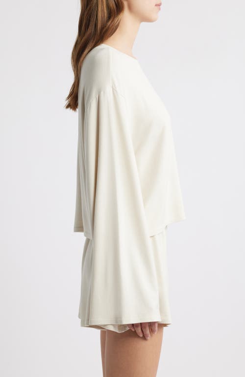 Open Edit Solid Stretch Modal Short Pajamas In Ivory Dove