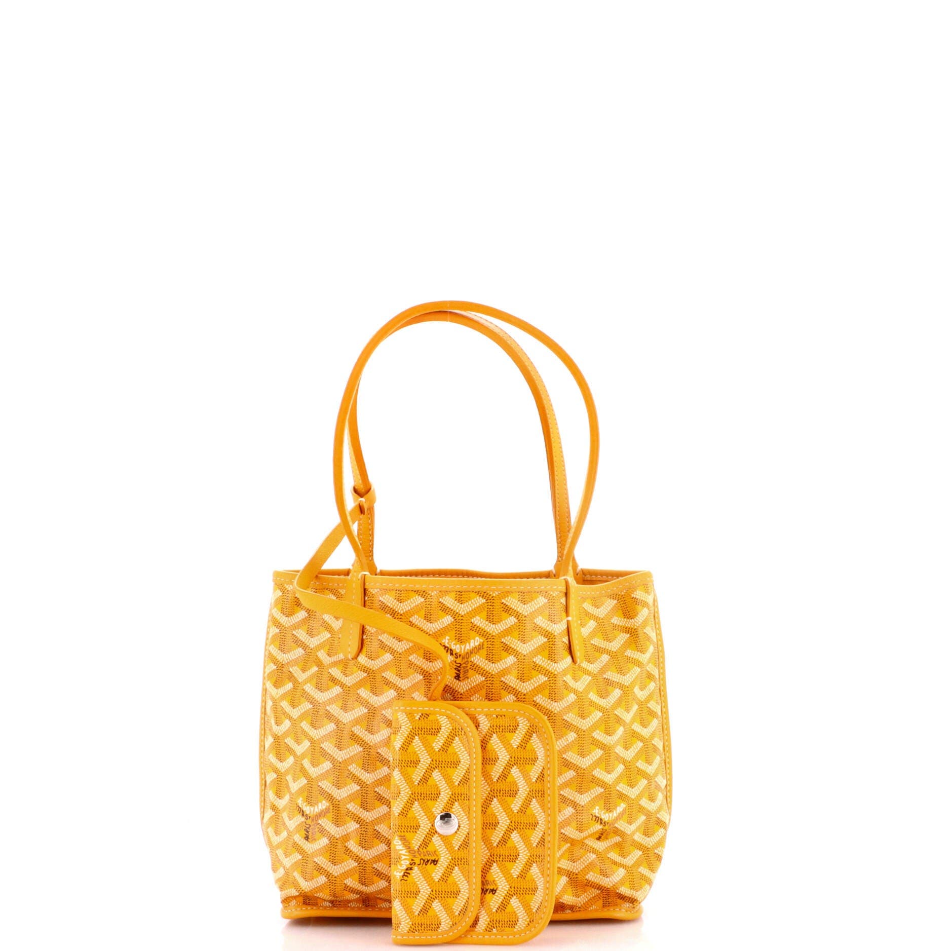 Pre-Owned Goyard Anjou Reversible Tote Coated Canvas Mini, Alternate, color, Yellow