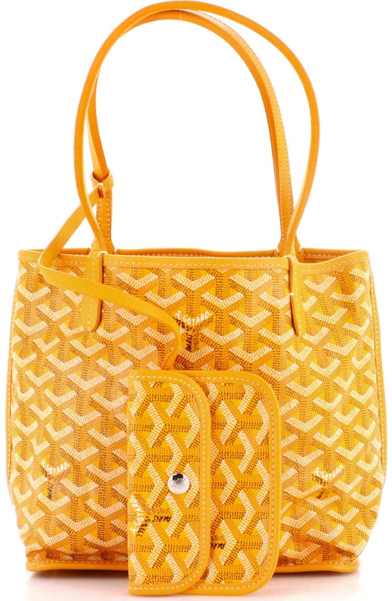 Pre-Owned Goyard Anjou Reversible Tote Coated Canvas Mini, Alternate, color, Yellow